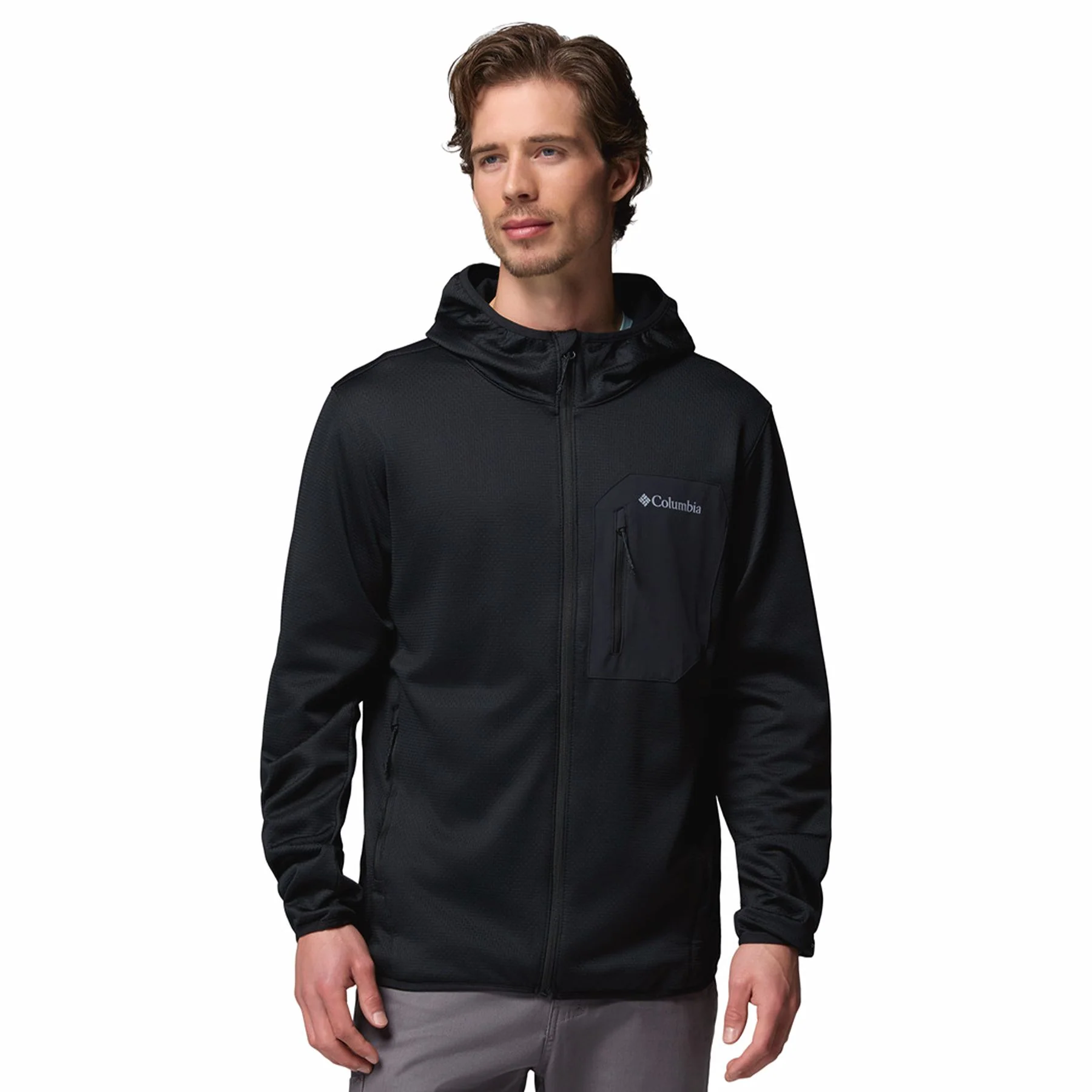 Men's Tall Heights Hooded Grid Fleece Full Zip Fleece Jacket