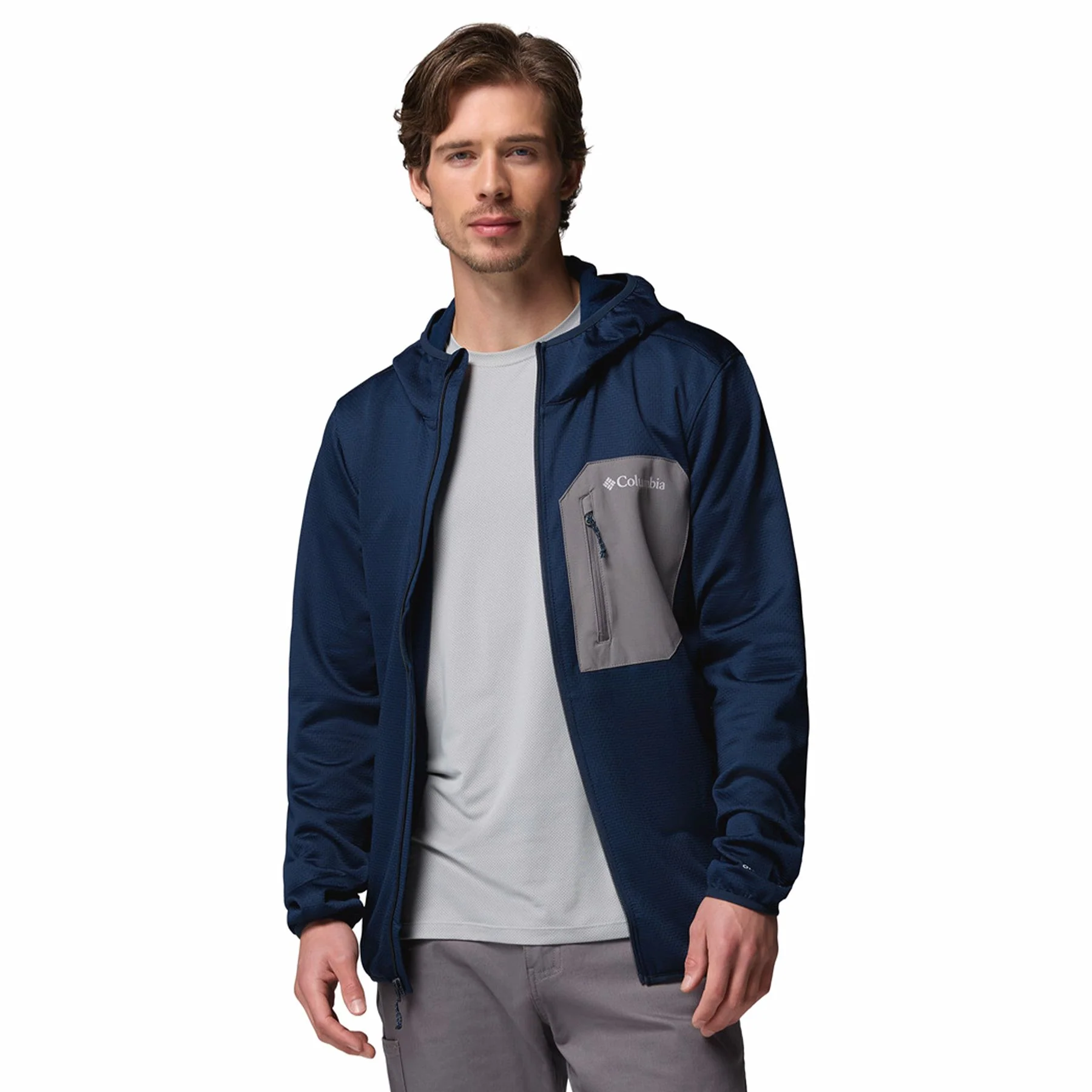 Men's Tall Heights Hooded Grid Fleece Full Zip Fleece Jacket - Image 11