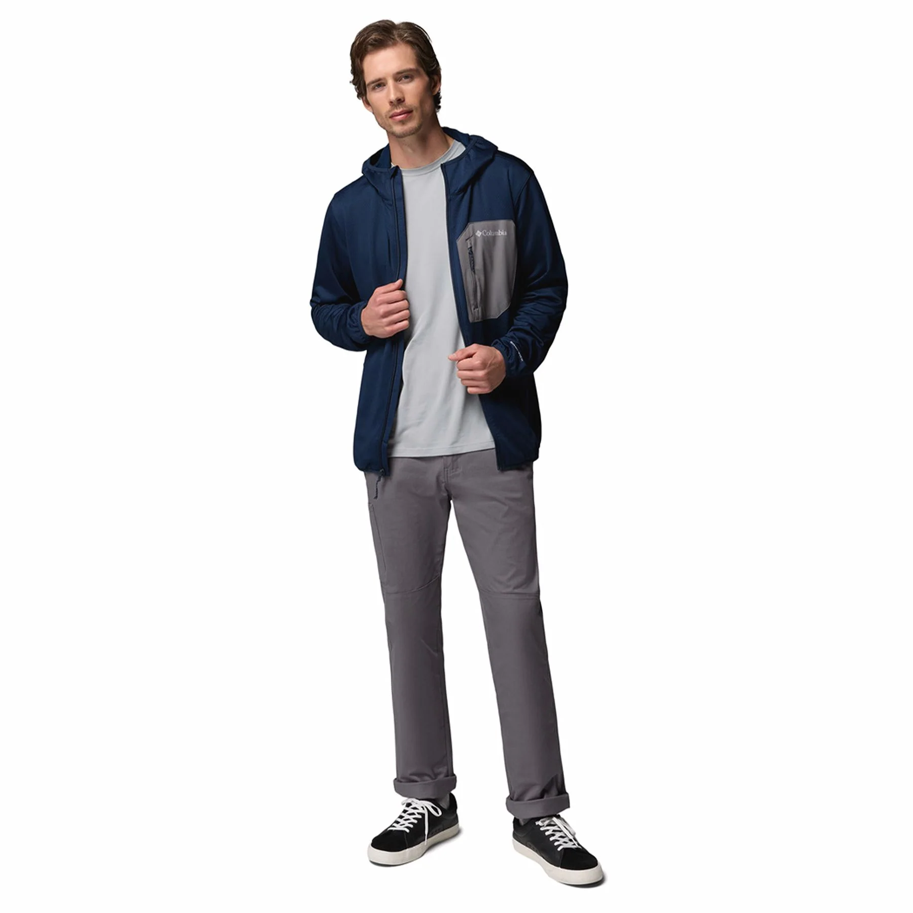 Men's Tall Heights Hooded Grid Fleece Full Zip Fleece Jacket - Image 16