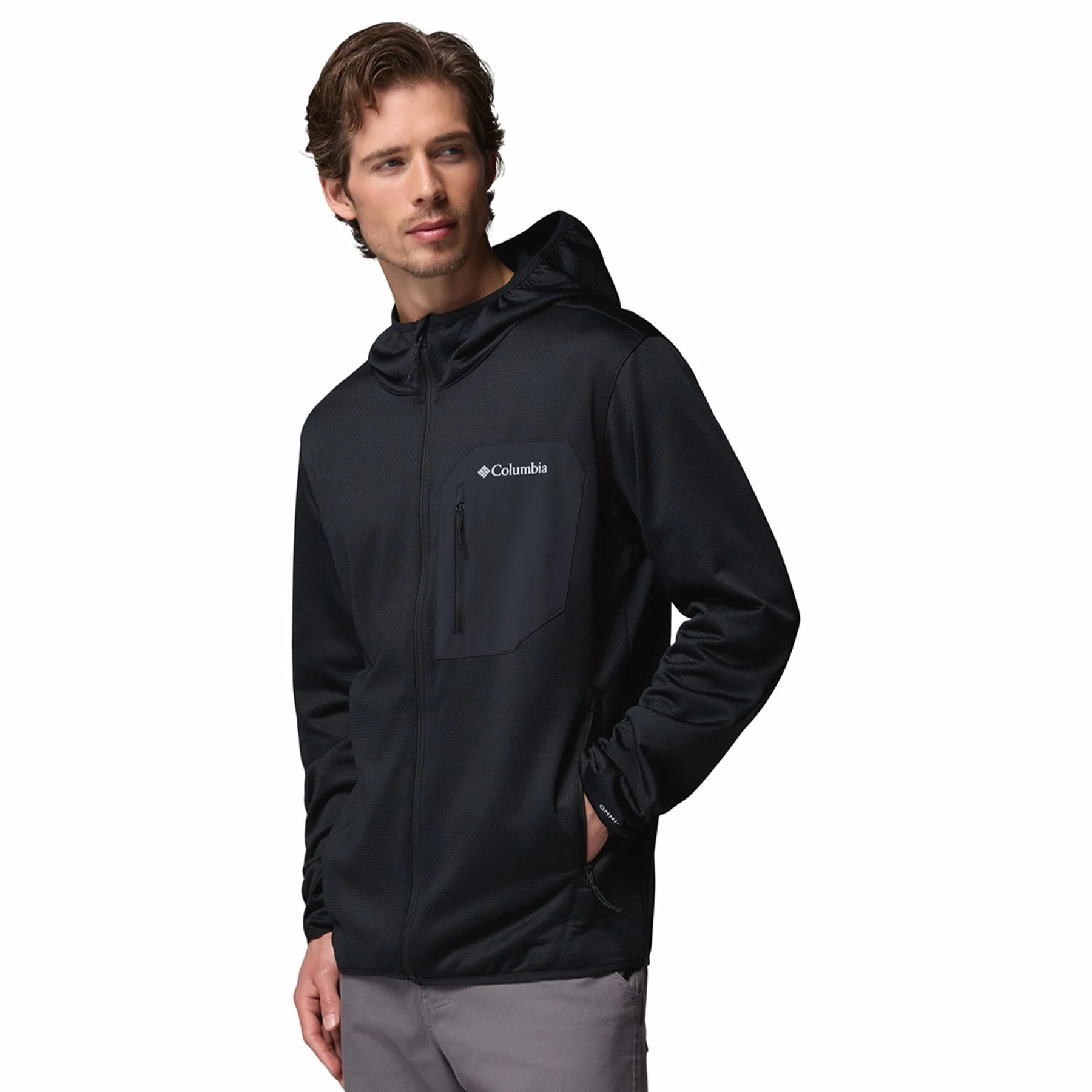 Men's Tall Heights Hooded Grid Fleece Full Zip Fleece Jacket - Image 3