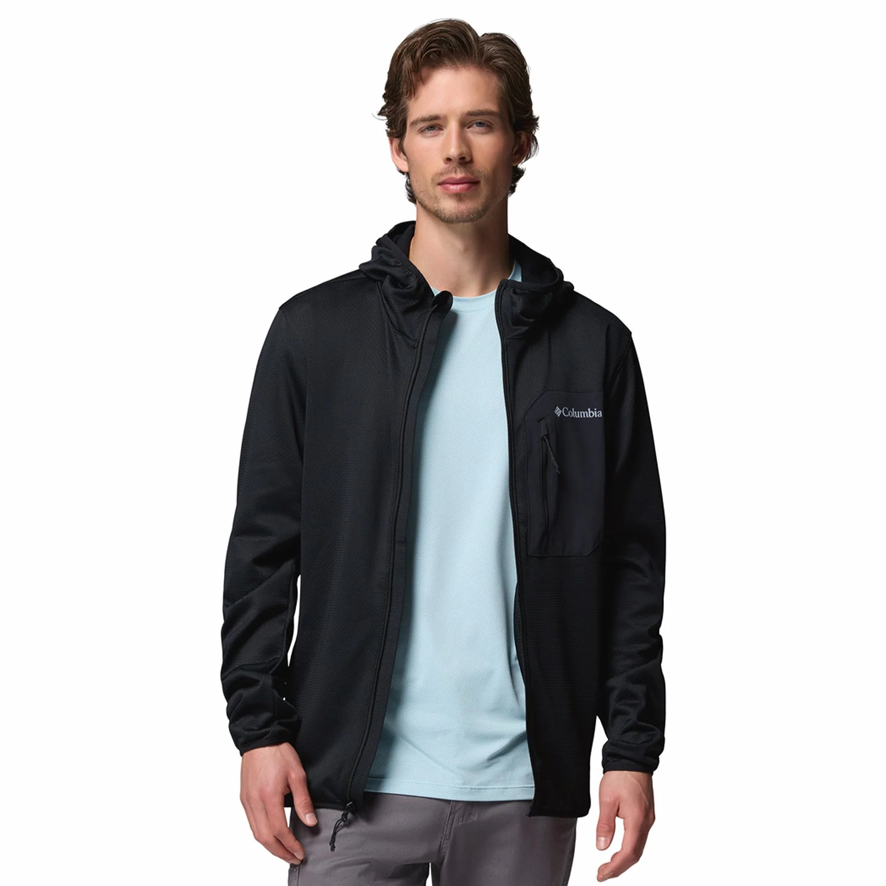 Men's Tall Heights Hooded Grid Fleece Full Zip Fleece Jacket - Image 4