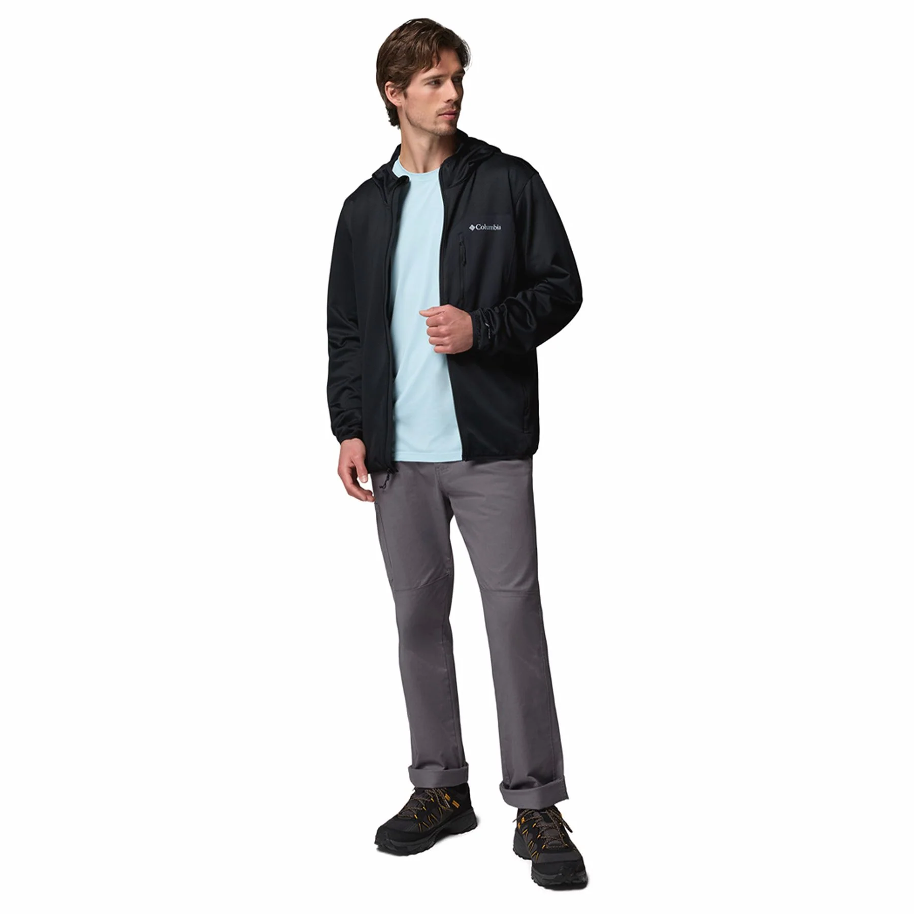 Men's Tall Heights Hooded Grid Fleece Full Zip Fleece Jacket - Image 5
