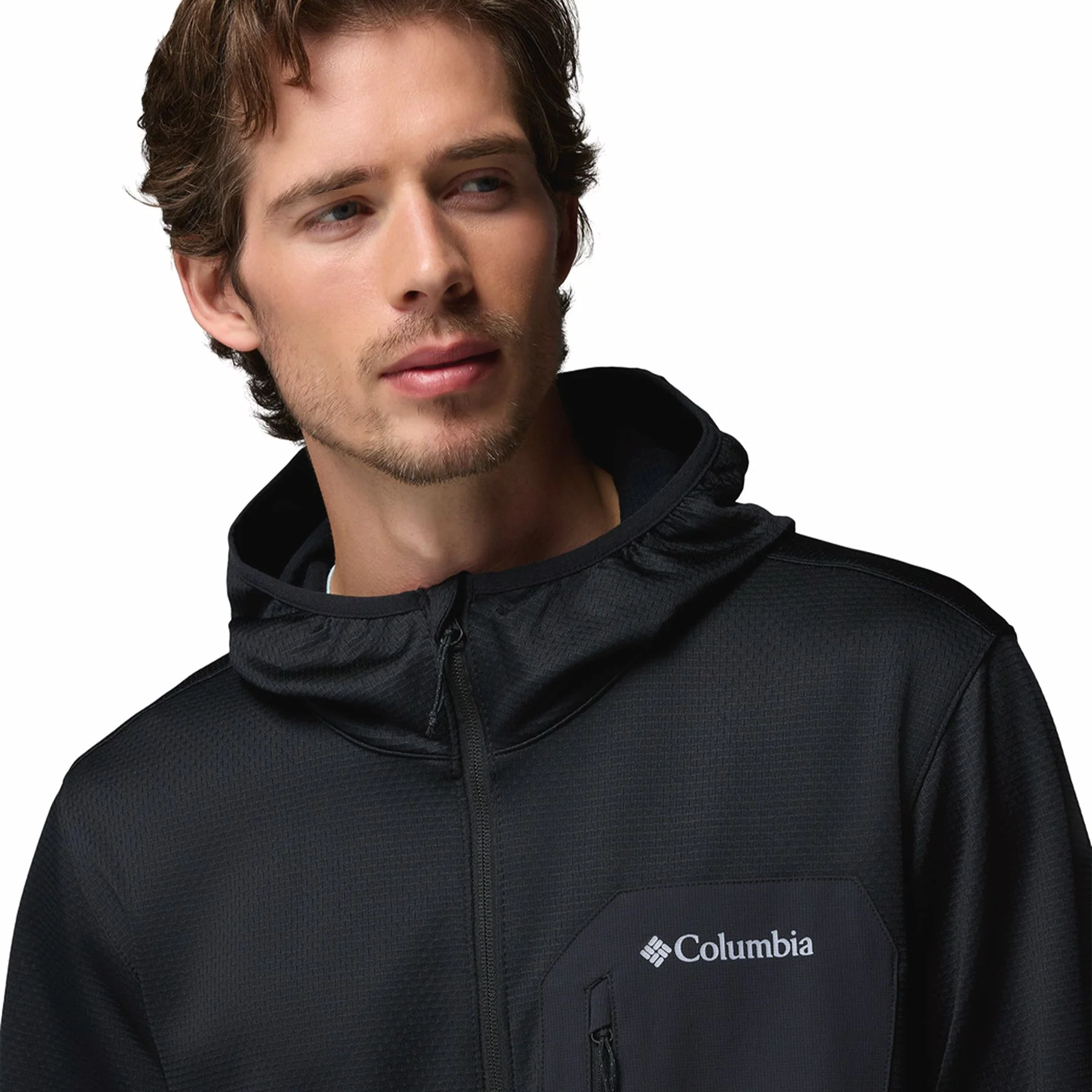 Men's Tall Heights Hooded Grid Fleece Full Zip Fleece Jacket - Image 6