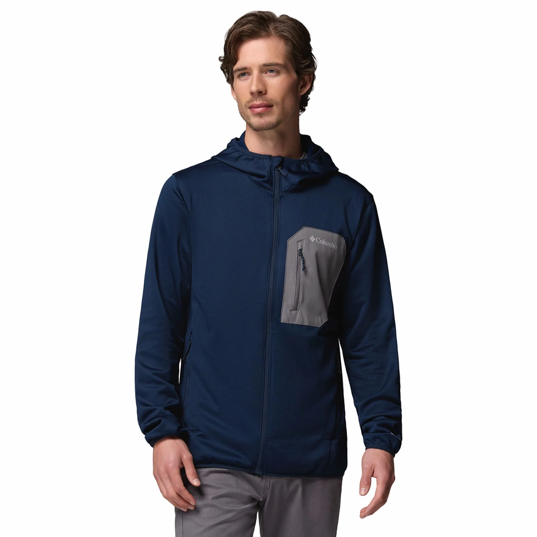 Men's Tall Heights Hooded Grid Fleece Full Zip Fleece Jacket - Image 9