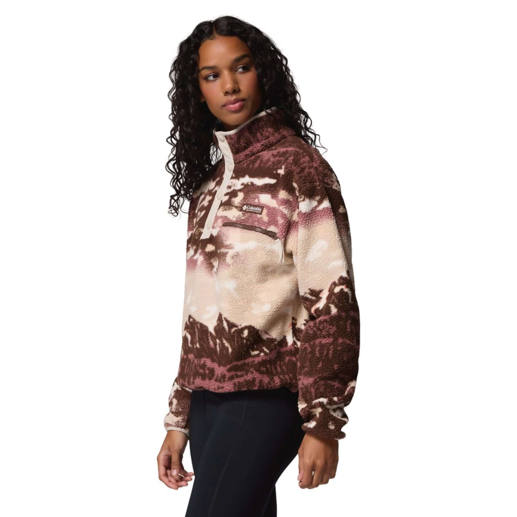 Women's Helvetia II Printed Cropped Half Snap Fleece - Image 19