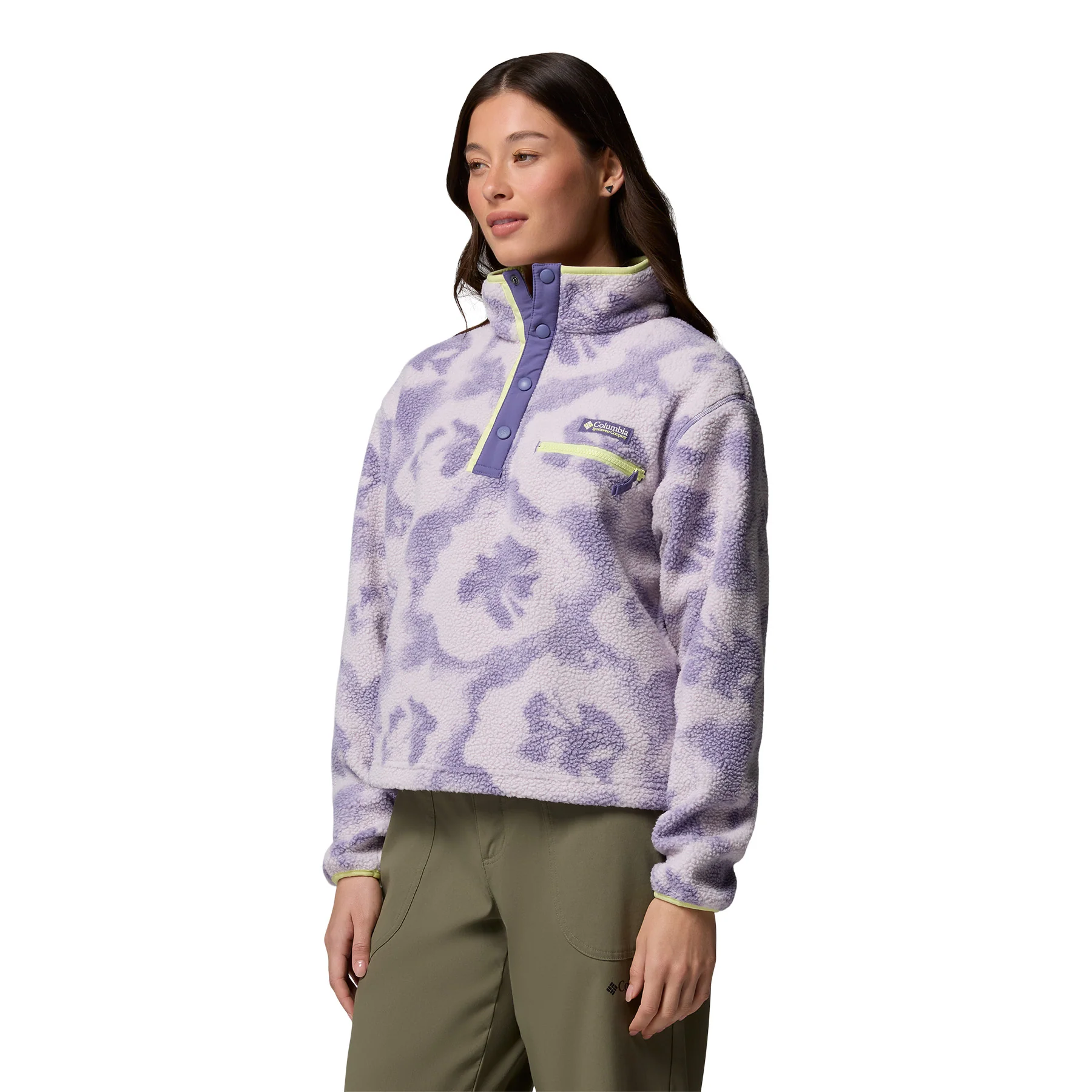 Women's Helvetia II Printed Cropped Half Snap Fleece - Image 9