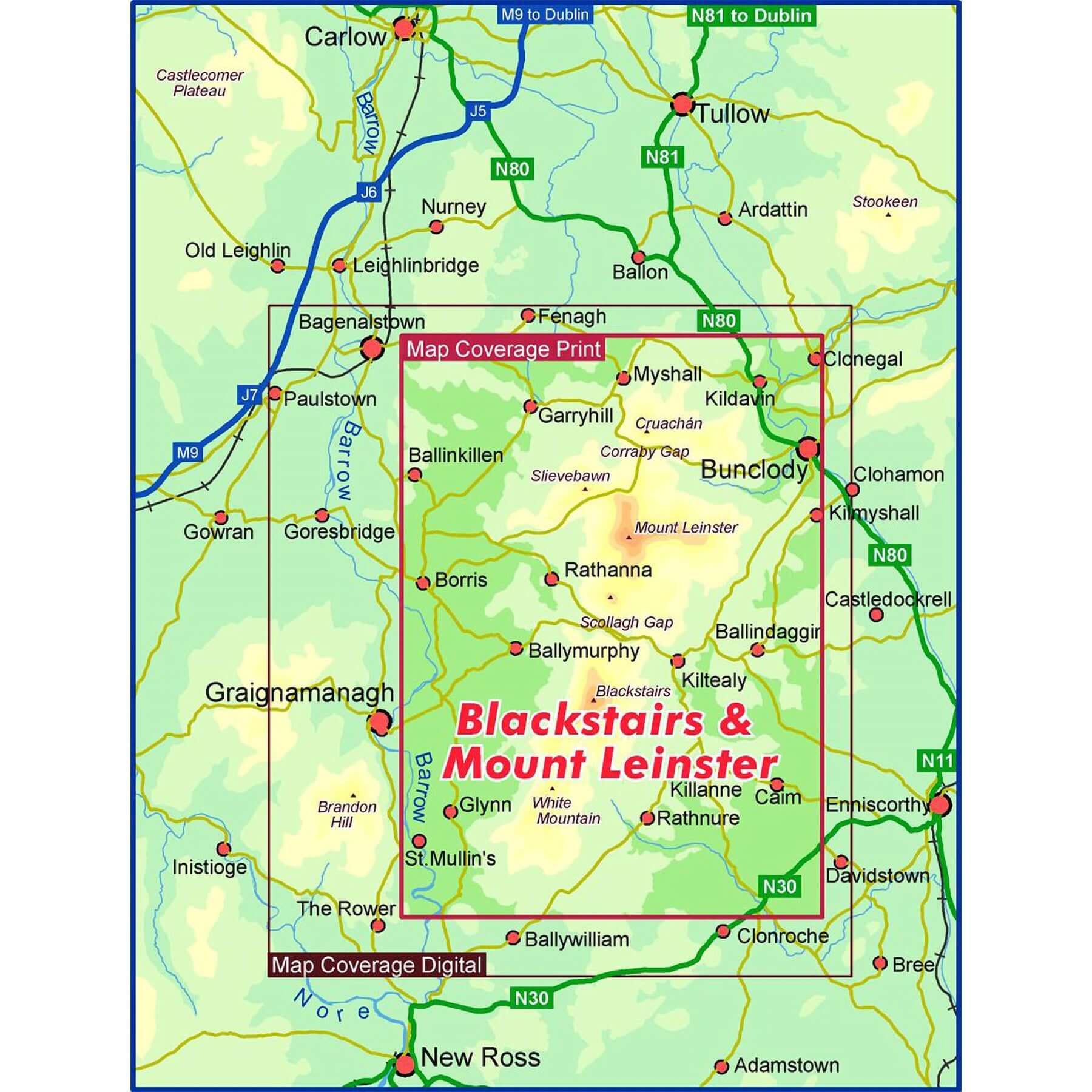 Blackstairs & Mount Leinster Waterproof Map - Image 3