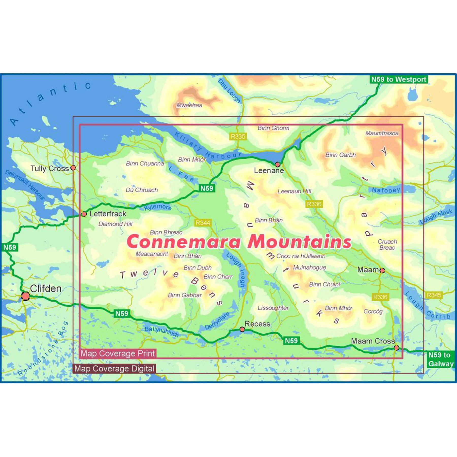 Connemara Mountains Waterproof Map - Image 2
