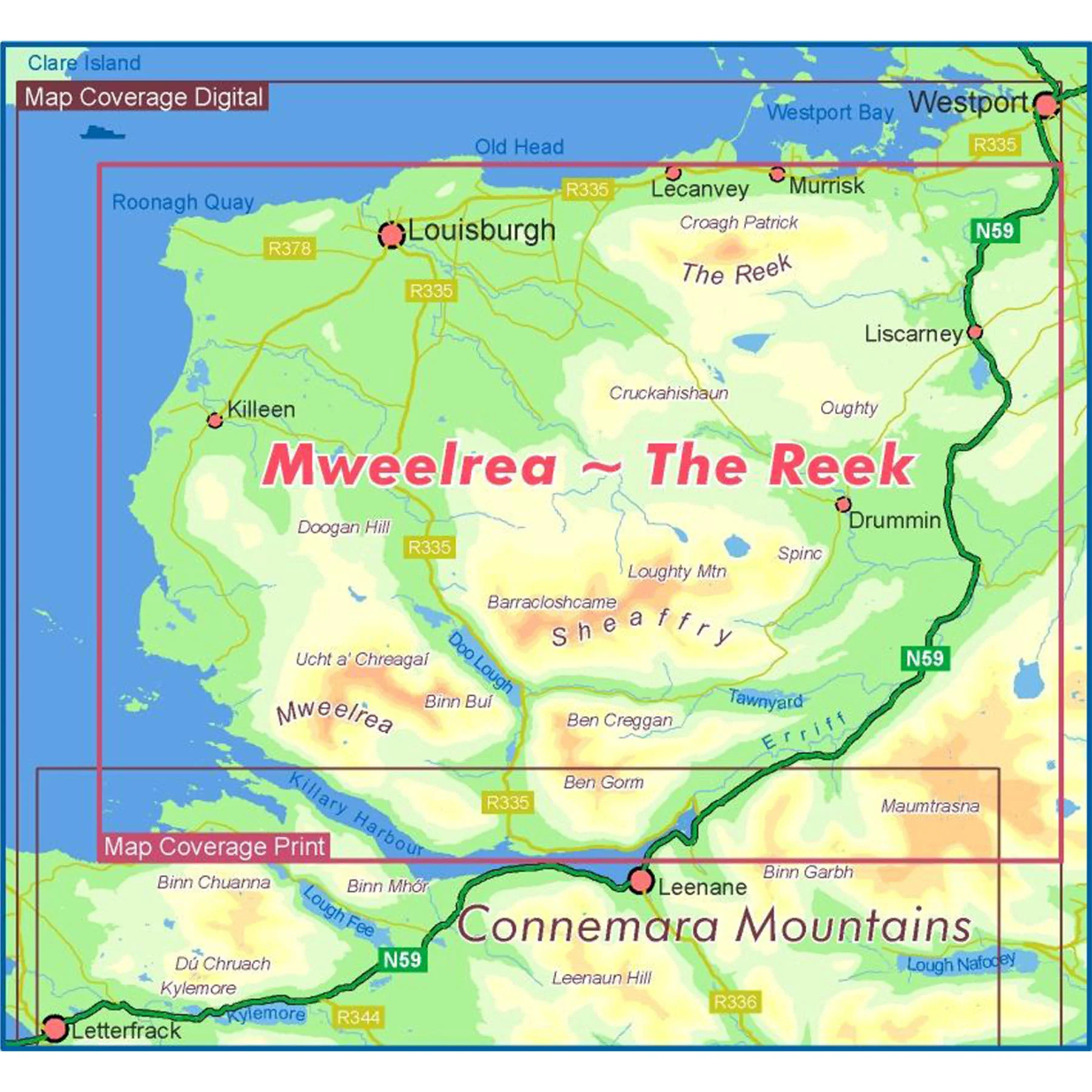 Mweelrea & The Reek Waterproof Map - Image 2