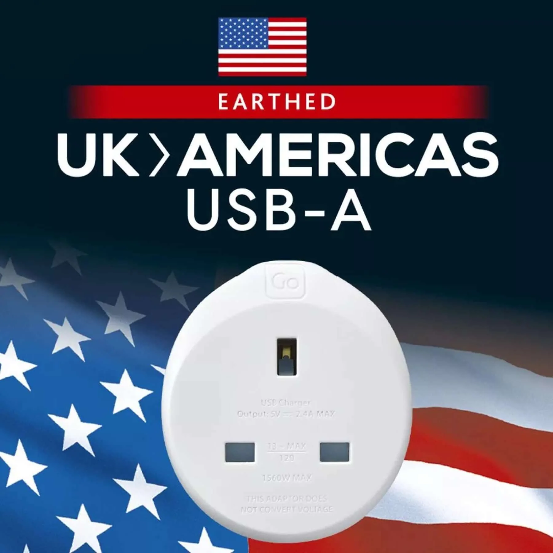 UK-USA Adaptor + USB - Image 2