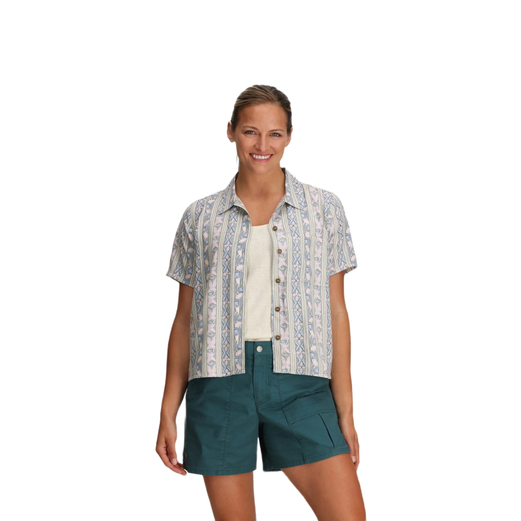 Women's Camino Pucker Short Sleeve Button Shirt