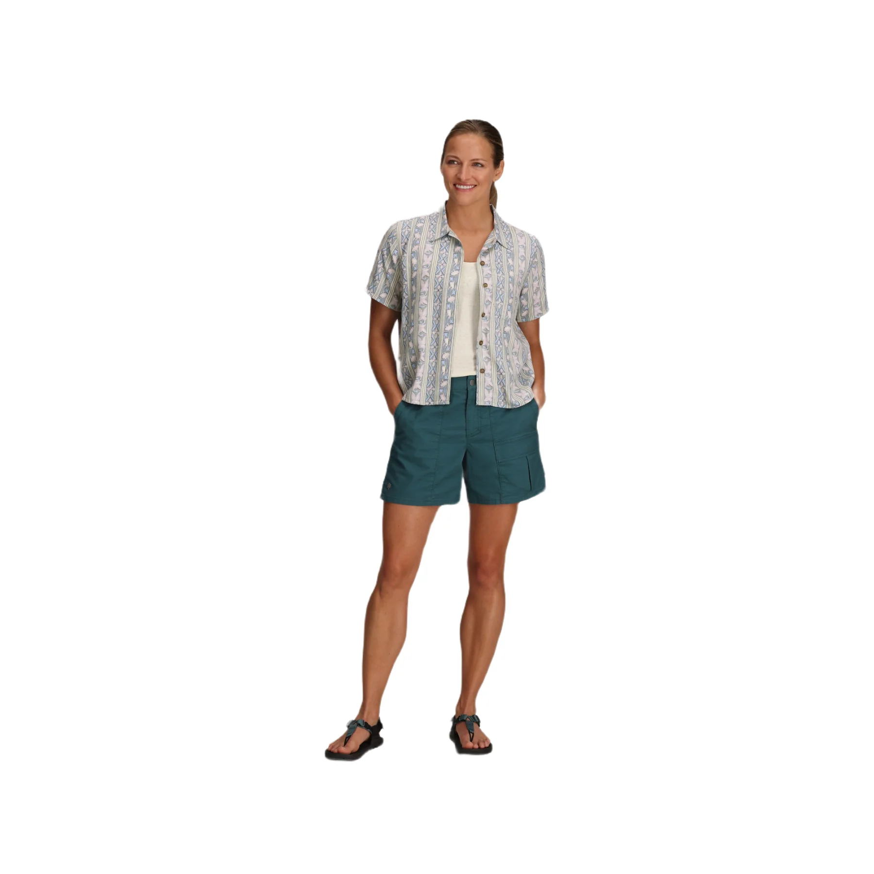 Women's Camino Pucker Short Sleeve Button Shirt - Image 3