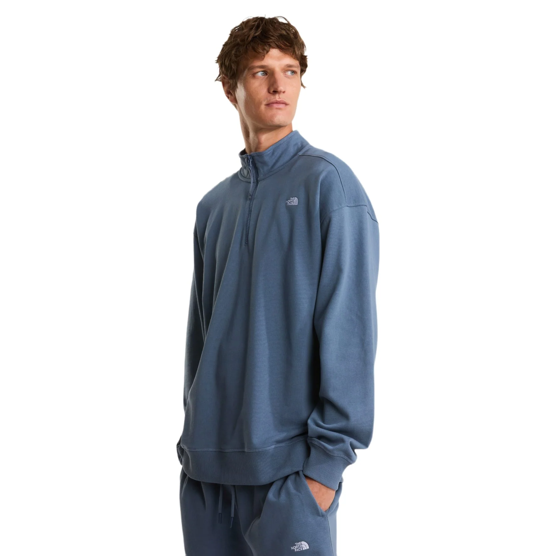 Unisex Essential Light Relaxed 1/4 Zip Crew Sweatshirt