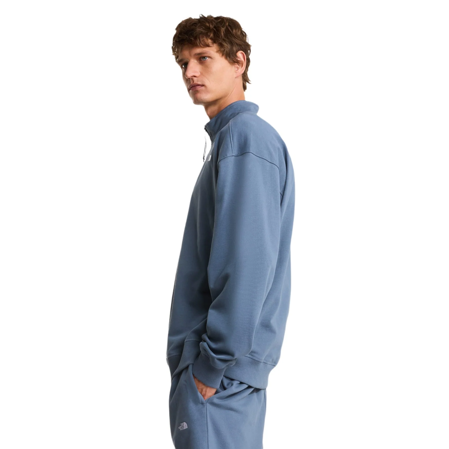 Unisex Essential Light Relaxed 1/4 Zip Crew Sweatshirt - Image 3