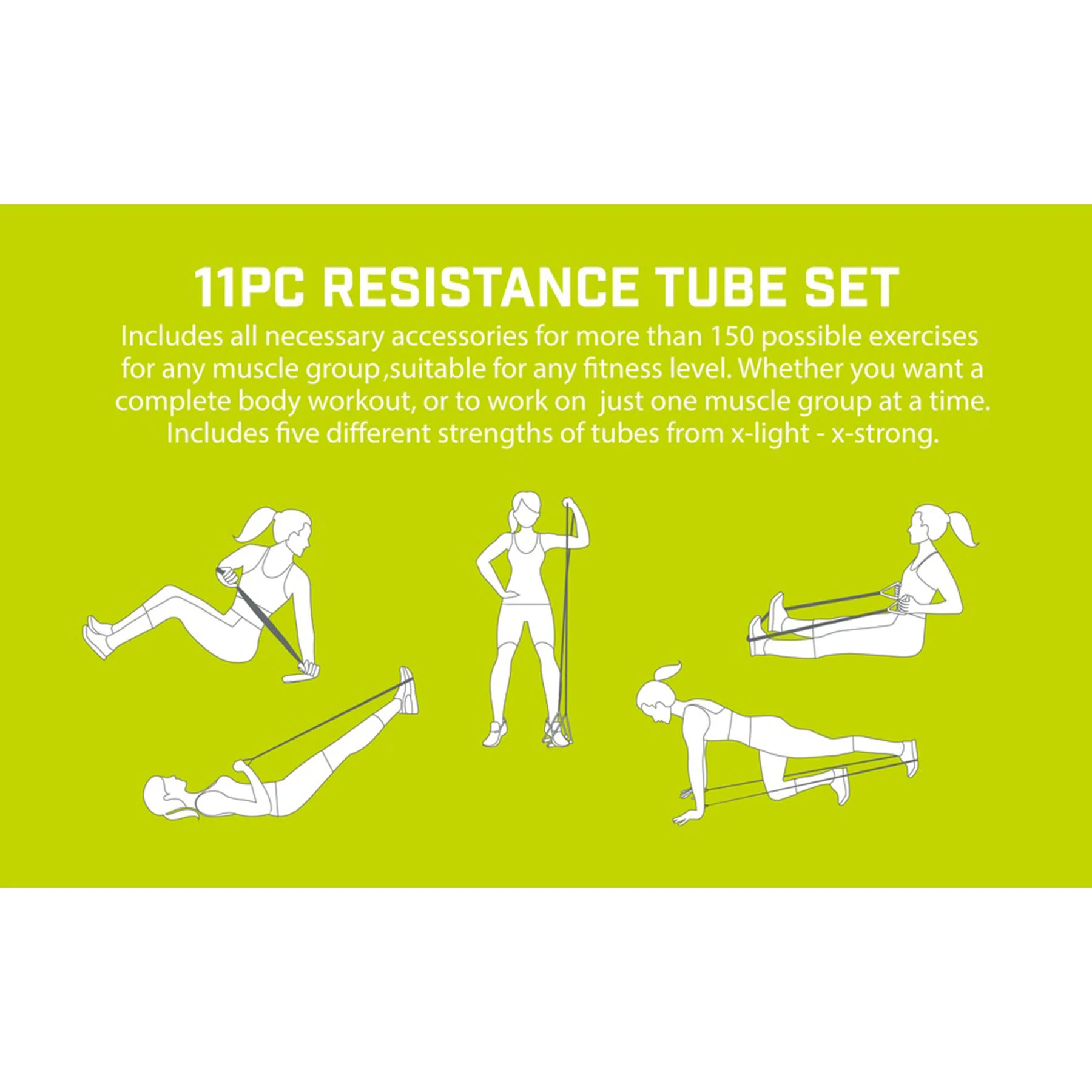 11pc Resistance Tube Set - Image 3