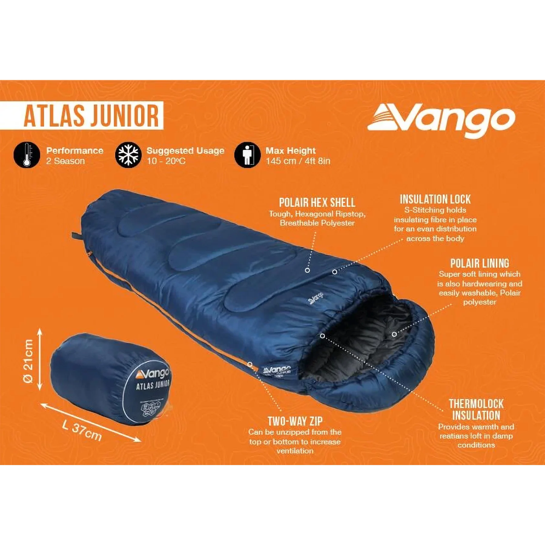 Atlas Junior Sleeping Bag - Image 2