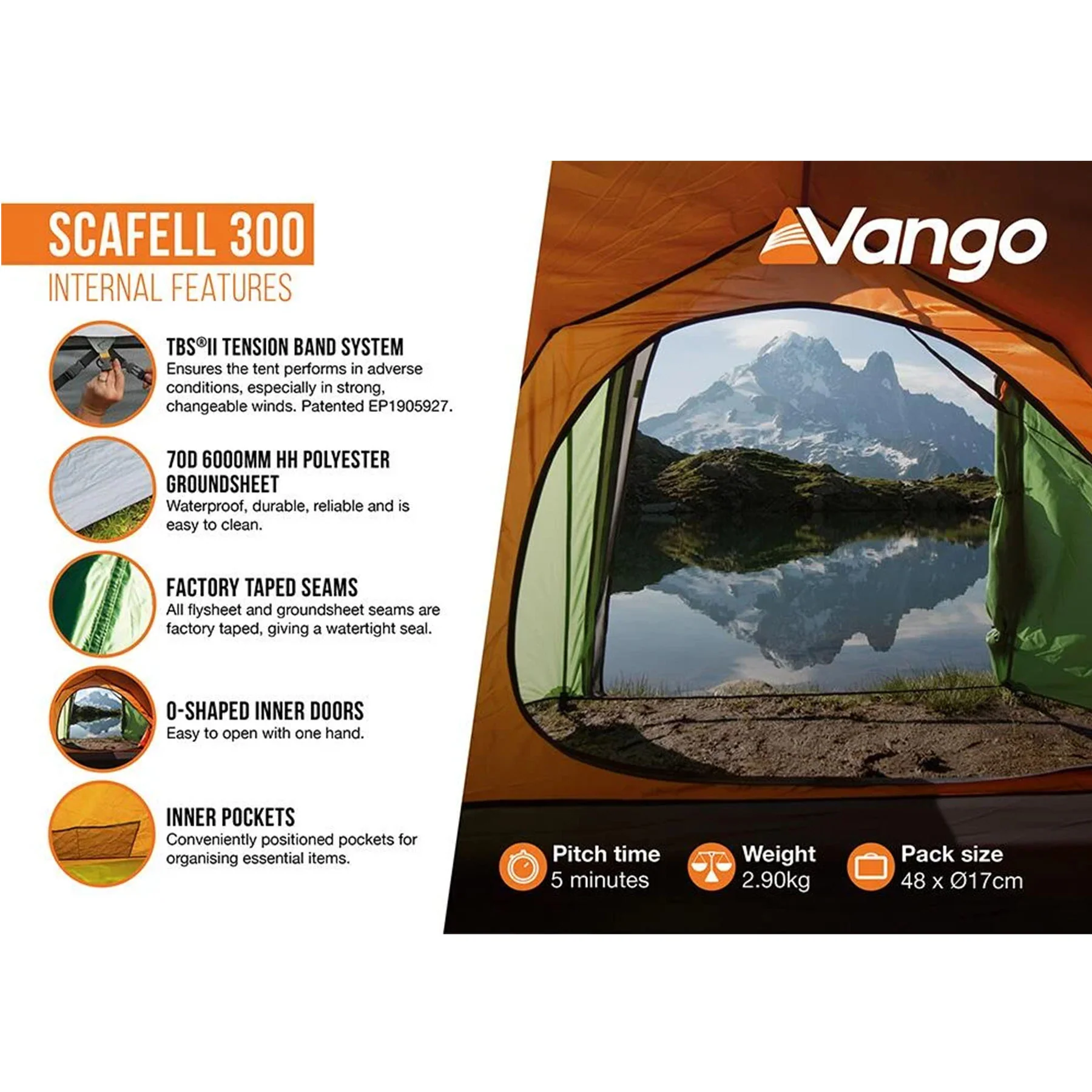 Scafell 300 3-Person Adventure Tent - Image 4
